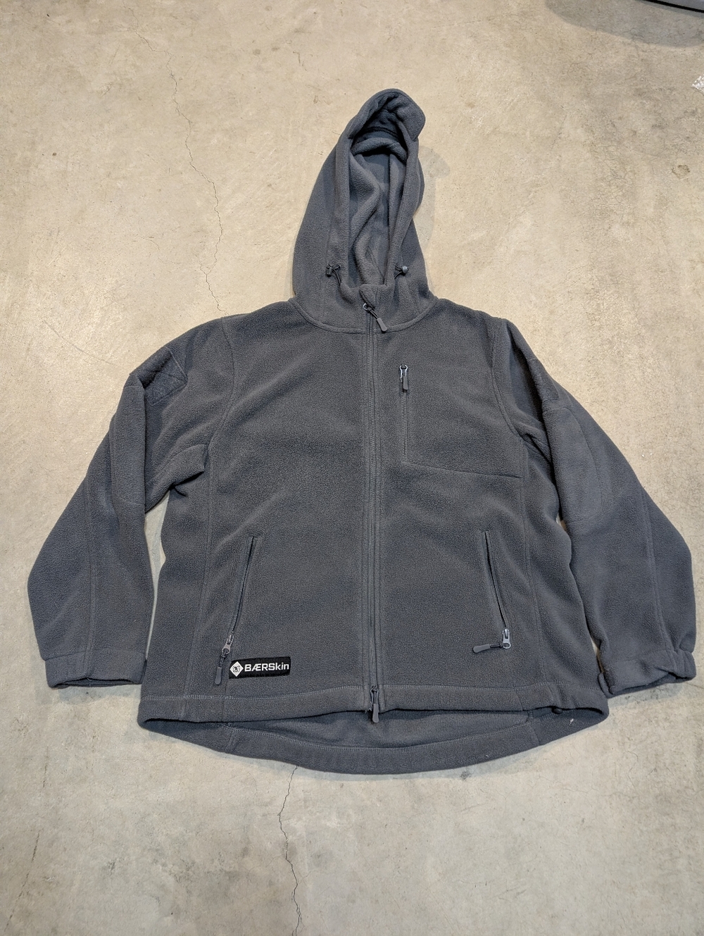 Baerskin Tactical Women's? L Lightweight Hooded Fleece Jacket Gray Full Zip